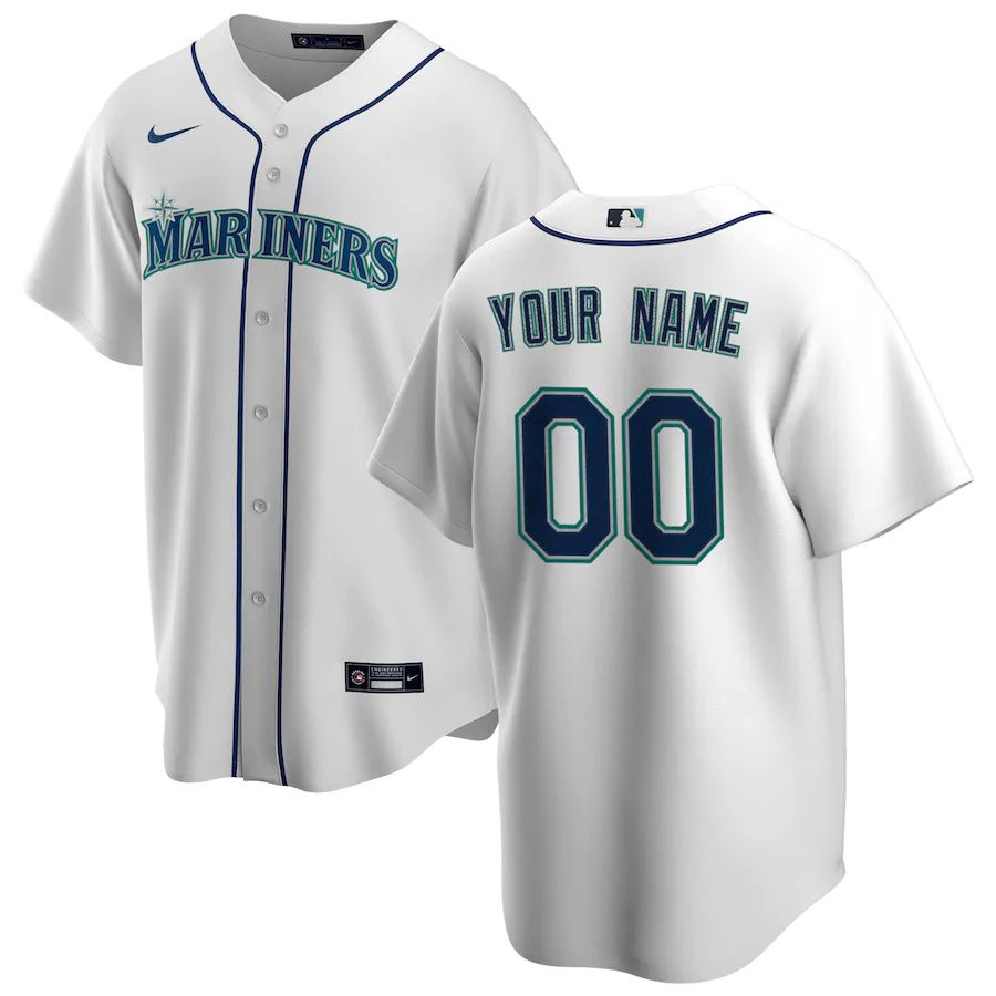Youth Seattle Mariners Nike White Home Replica Custom MLB Jerseys->customized mlb jersey->Custom Jersey